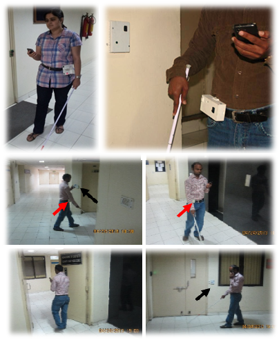 Snapshots of visually impaired people using Roshni